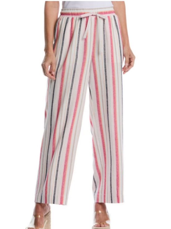 Rafaella Pants - Rafaella Linen Blend Pants XL Star White (Striped) NWT Lightweight